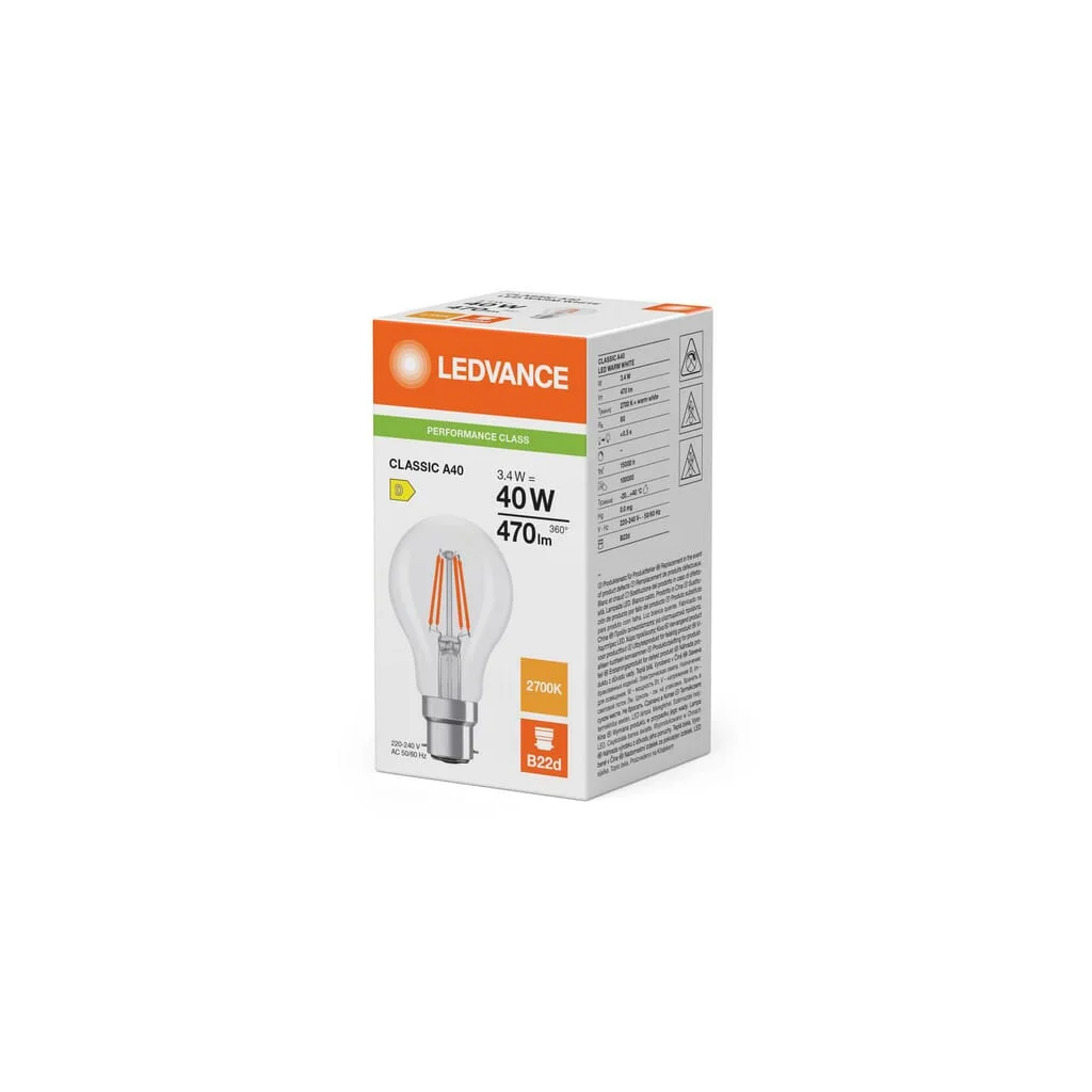 Lampă LED 3.4W 827 B22D CLA4082722G5