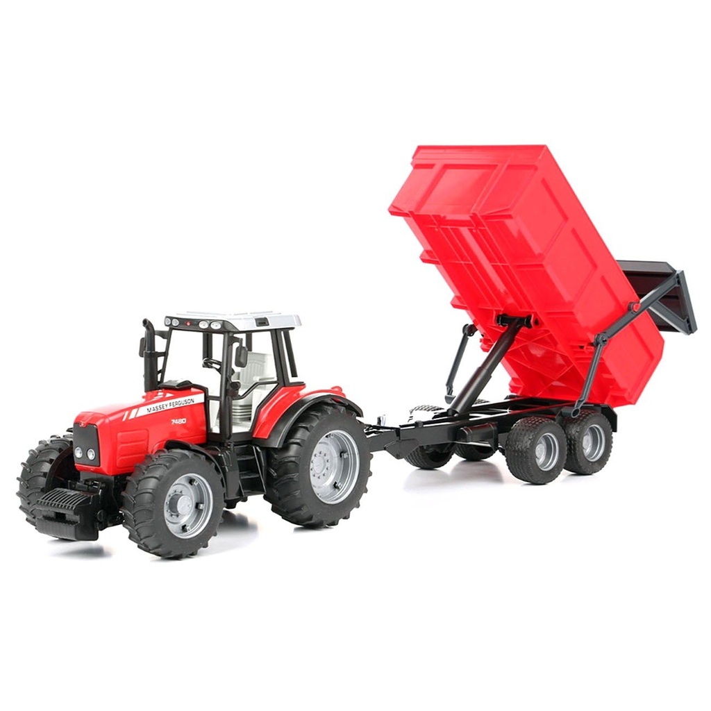 TRACTOR MASSEY FERGUSON 7480 CU REMORCA BASCULABILA TOY