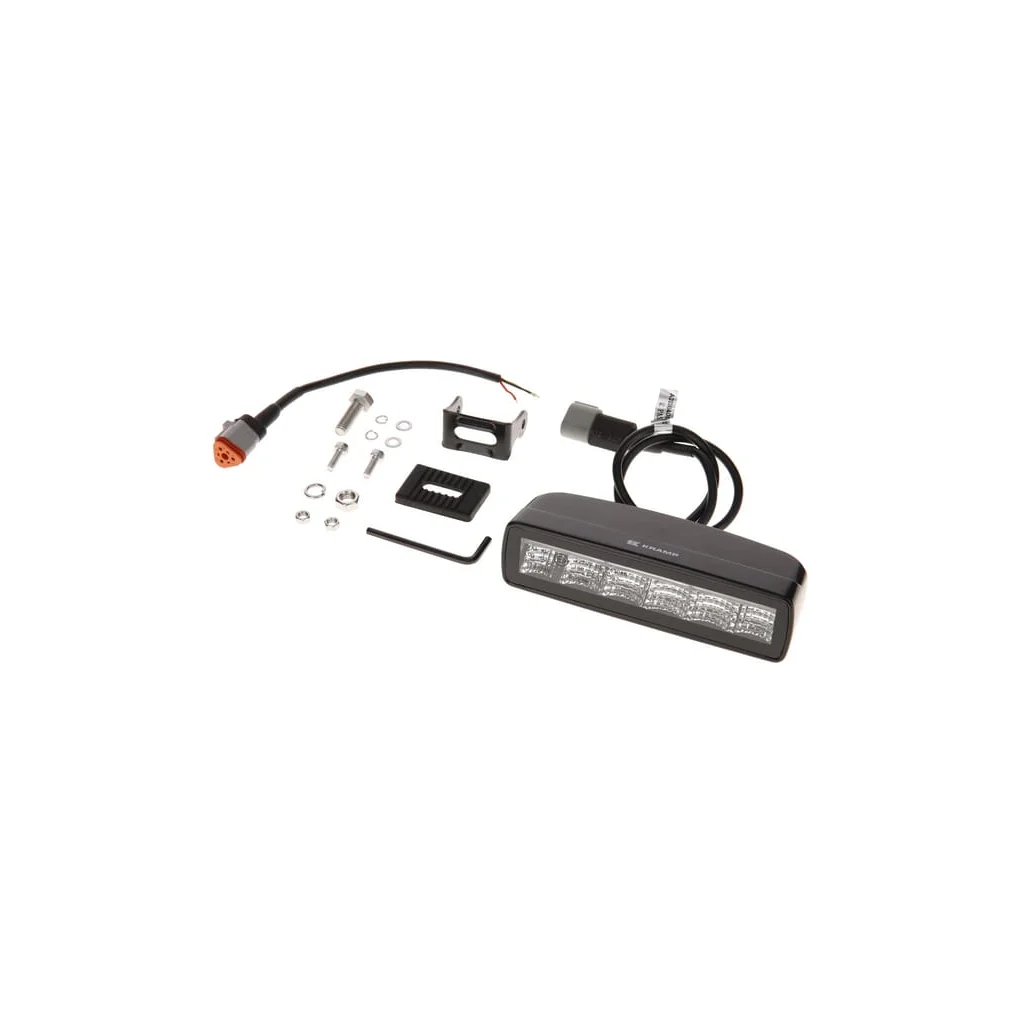 Lampă de lucru indirectă cu LED-uri, 30W, 2880lm, dreptunghiulară, 12/24V, alb/portocaliu, 157x49.7x60mm mufă Deutsch, flux, 6 L