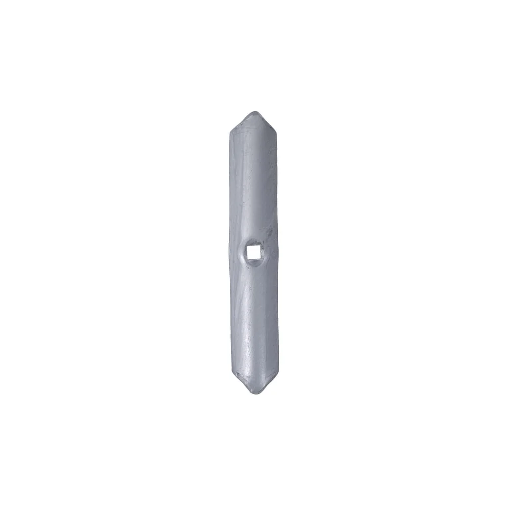 Vârf de cultivator, 210x35x8mm, 1 orificiu, reversibil, potrivit pentru Kongskilde 101000948