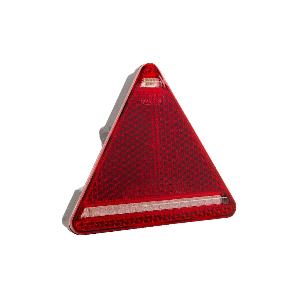 Lampă spate multifuncțională LED stânga triunghiulară 12-24V 163x144x38,8mm 5 poli LA40028