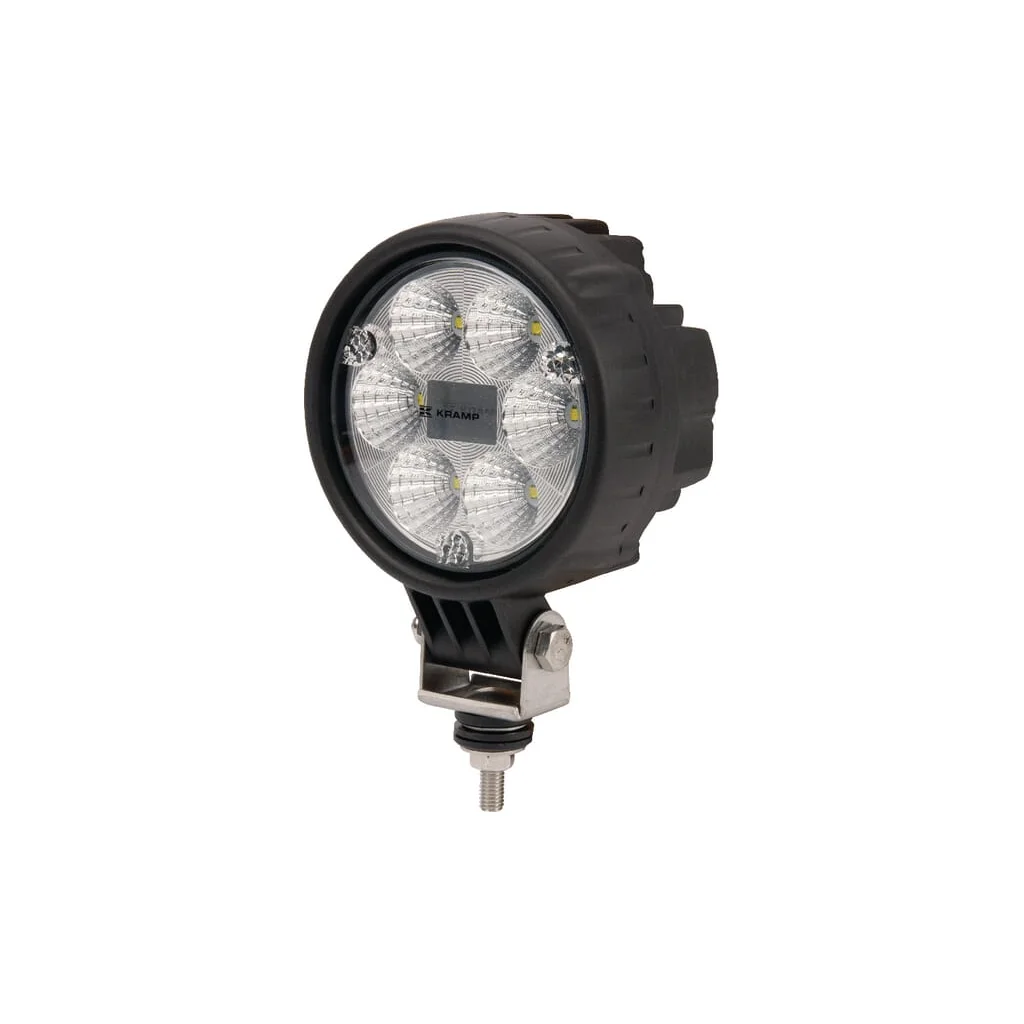 Lumină de lucru LED, 24W, 1500lm, rotundă, 10/30V, diametru 117mm, mufă Deutsch, Flood (dispersie largă), 6 LED-uri, LA100