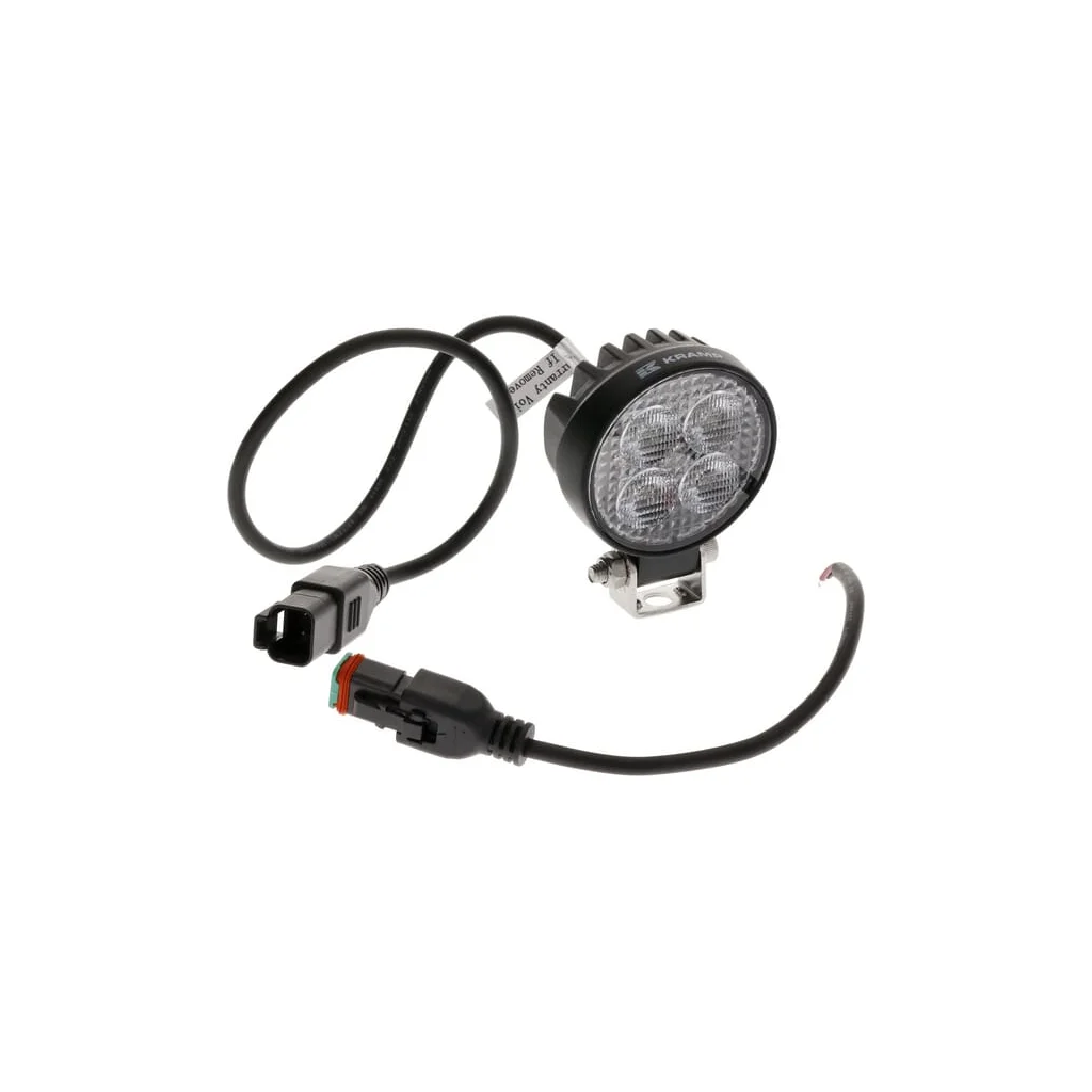 Lampă de lucru LED, 12W, 1200lm, rotund, 12/24V, alb, 65.7x85.8x35mm mufă Deutsch, flux, 8 LED-uri LA10606