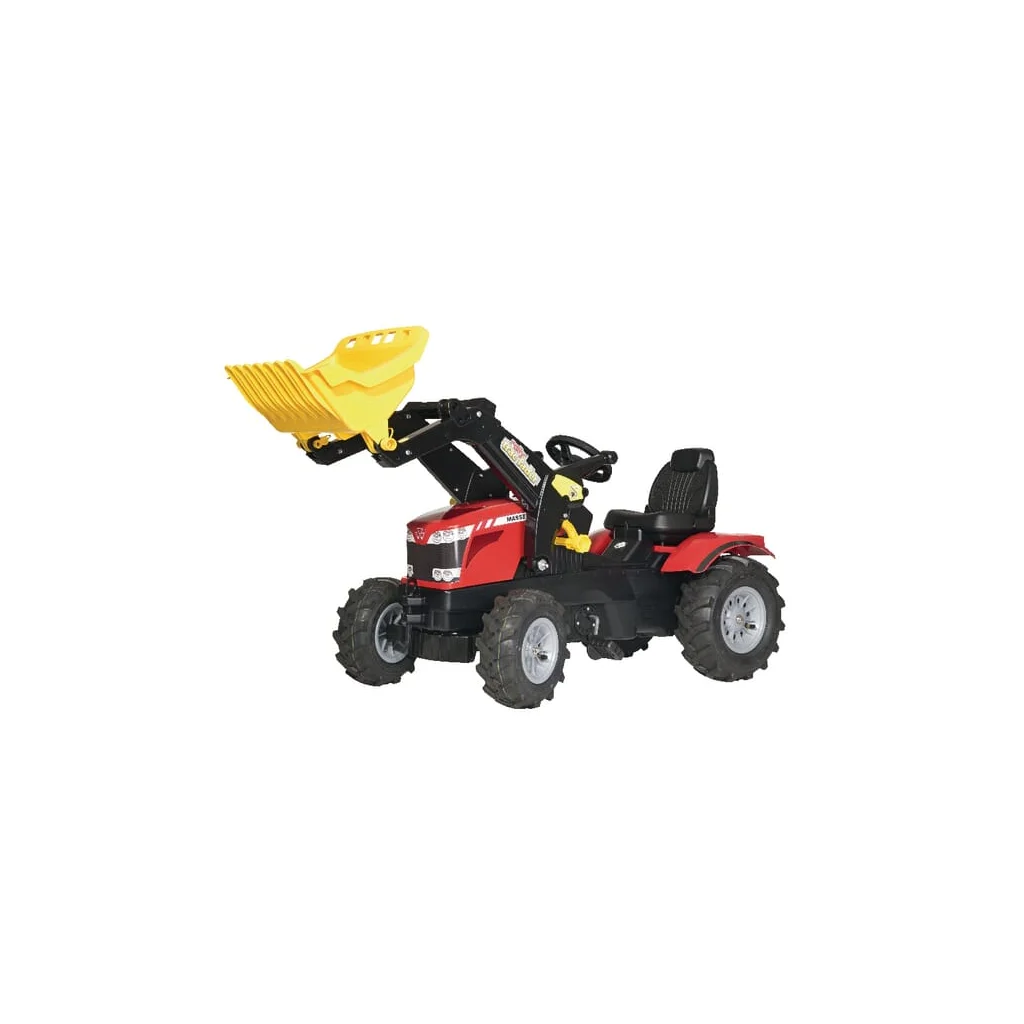 Tractor cu pedale Massey Ferguson 7726 cu încărcător frontal și anvelope pe aer rollyFarmtrac Rolly Toys R61114
