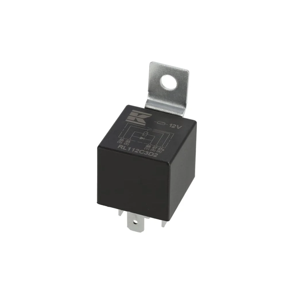Releu mini 12V, interschimbare, 30A/40A, diodă, cu suport RL112C3D2