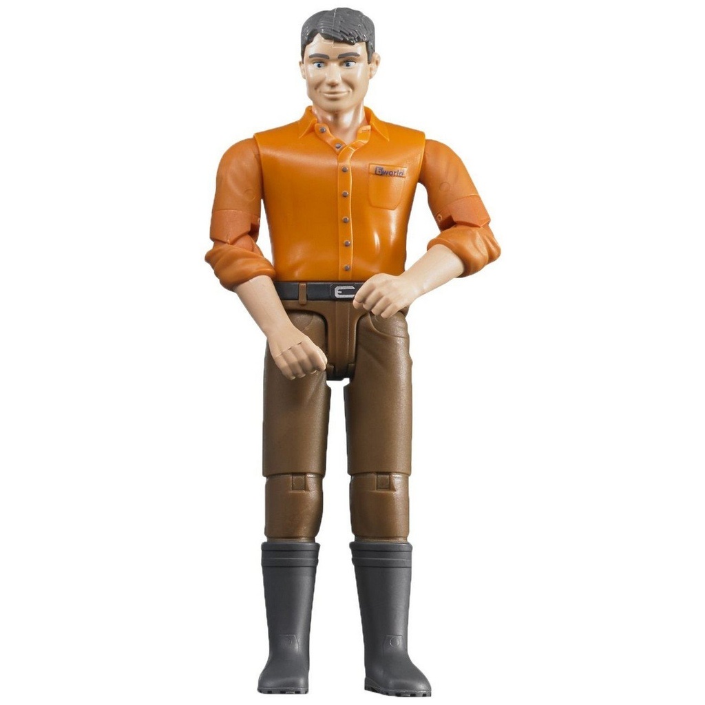 Figurina barbat cu camasa portocalie Bruder Toy