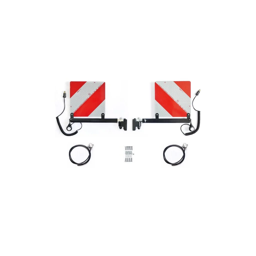Set indicator pericol - cu lumini (LED), suport telescopic retractabil cu schimbare rapidă, lumină de marcare 12/24V V303LEDKR