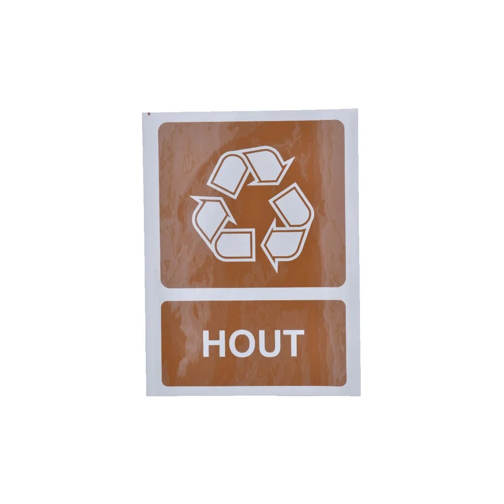 Autocolant semn informații suplimentare reciclare lemn: Hout 210x297mm Brady WB251296