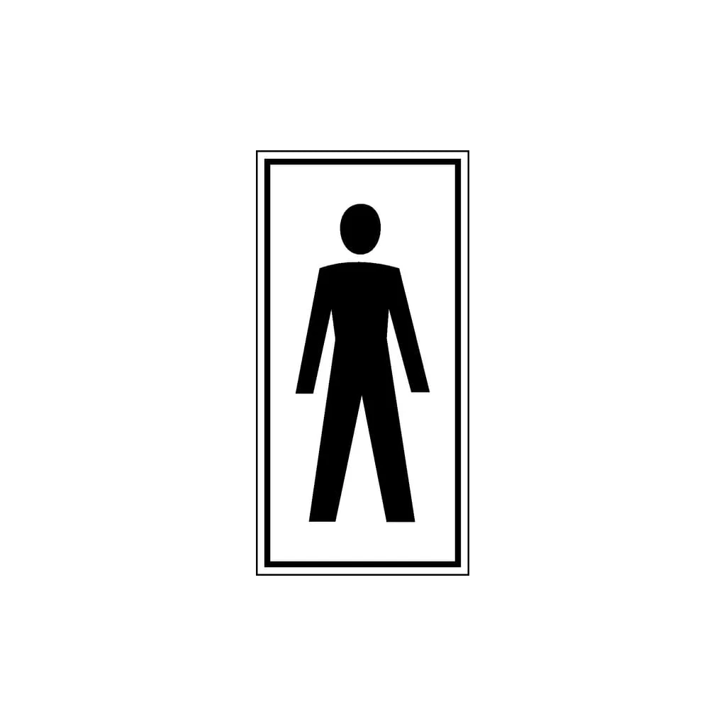 Autocolant indicator informații suplimentare „WC Bărbați”, 75x150mm, Brady WB250567