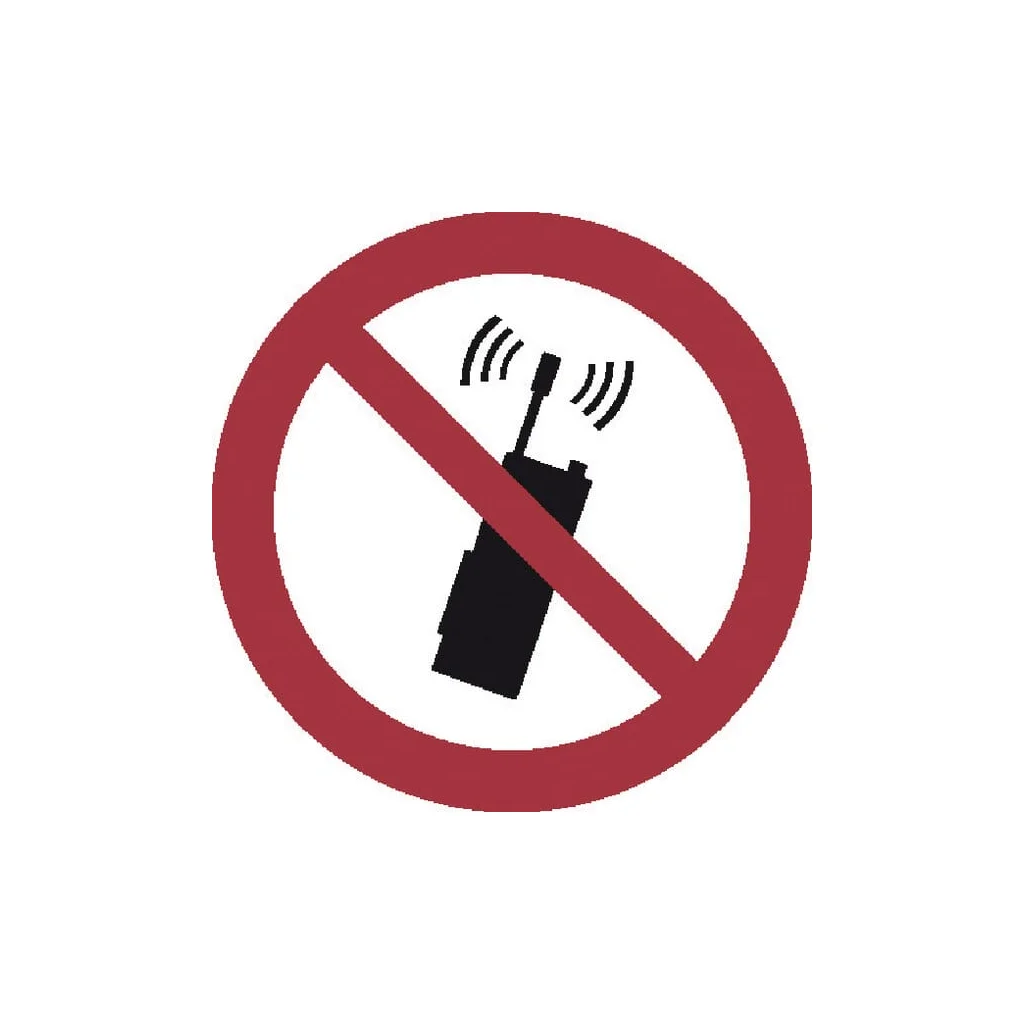 Autocolant semn de interzicere fără telefoane mobile diametru 200mm Brady WB250068