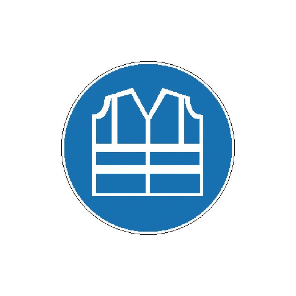 Autocolant semn obligatoriu EIP vestă de siguranță diametru 100mm Brady WB803706