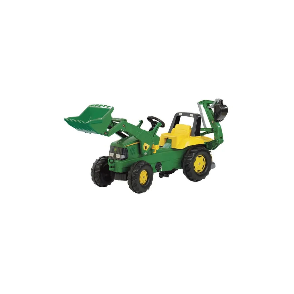 Buldoexcavator cu roți și pedale John Deere, RollyJunior
