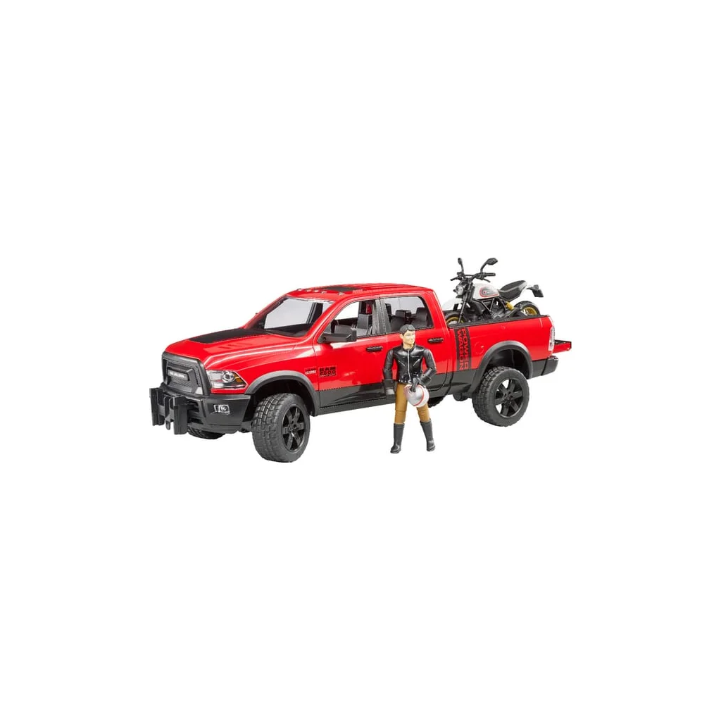 Mașină de teren cu benă 2500 Power Wagon și motocicletă Ducati