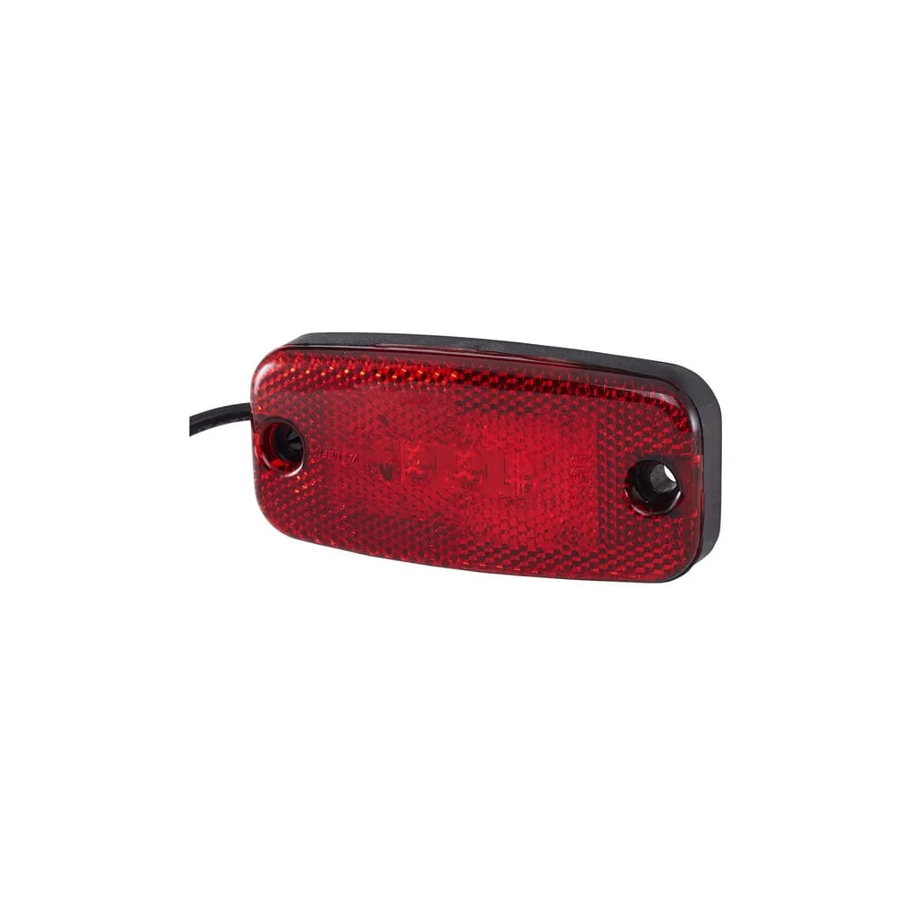 Lumină de poziție LED, rectangulară, 9/30V, roșie, prindere cu șurub, 111x20x51mm, 3 LED-uri, Hella ValueFit 2TM357008021