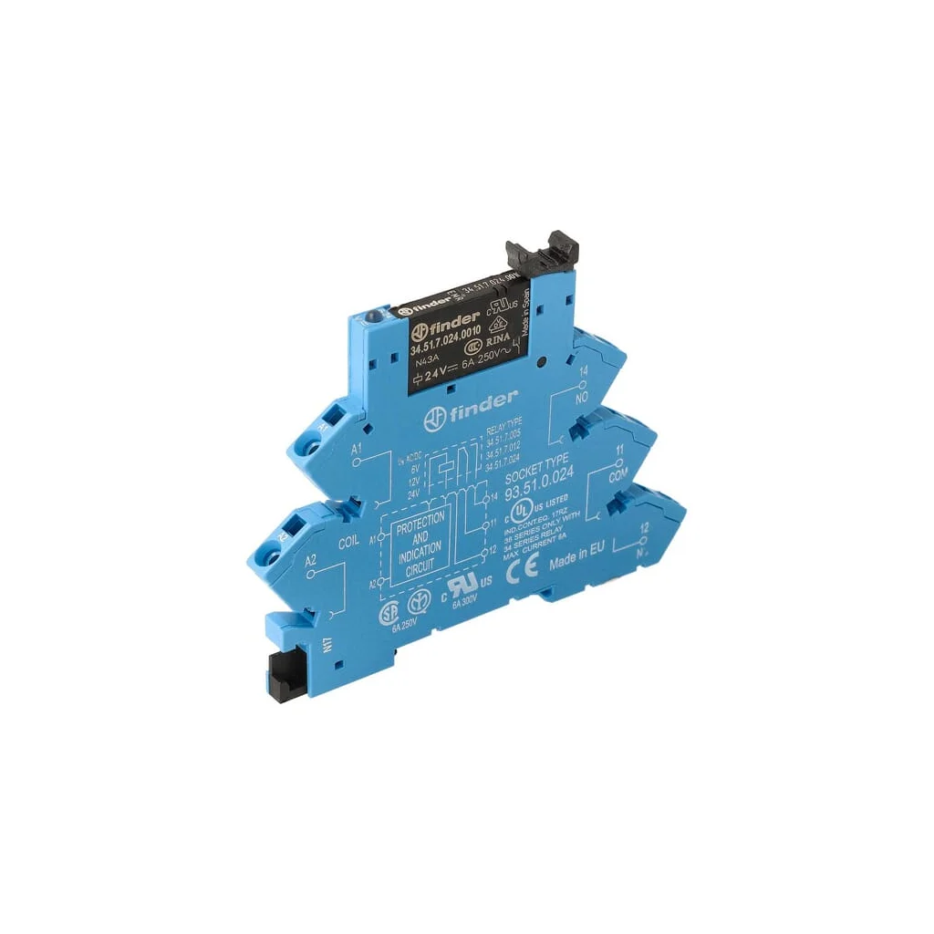 Interfață releu Mod. (EMR) Fără șurub 6,2mm.1CO 6A/24V UC/AgNi 386100240060