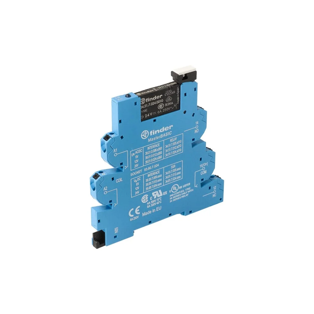 Interfață releu Mod. (EMR)MasterBASIC push-in.6,2mm.1CO 6A/24V UC/AgNi 390100240060