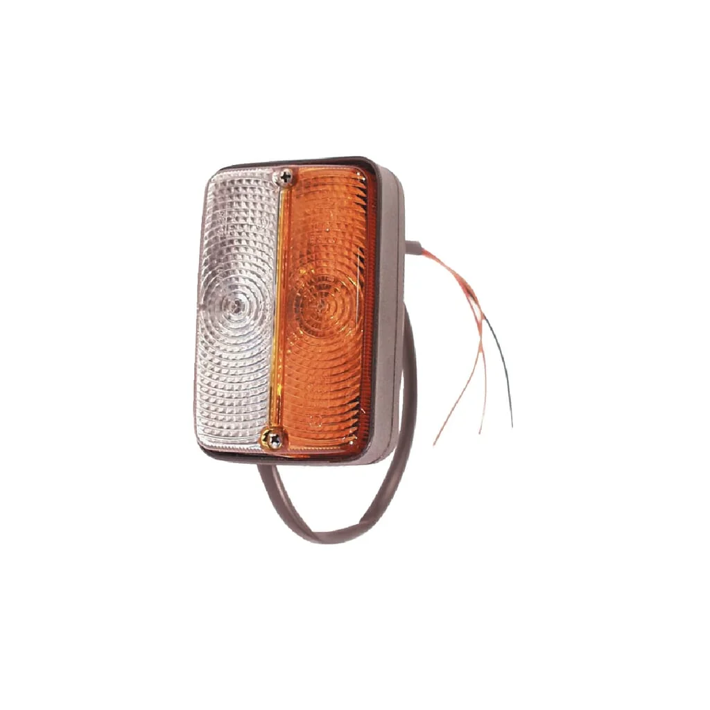 Lumină de direcție și poziție LH Halogen, față, rectangulară, 12V, galben/transparent, fixare cu șurub, 120x56x80mm, Cobo 031510