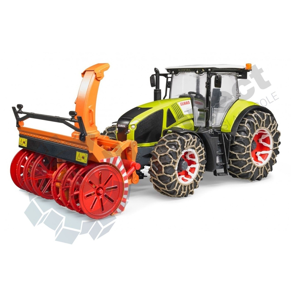 Tractor Claas Axion 950 cu lanțuri și freză de zăpadă